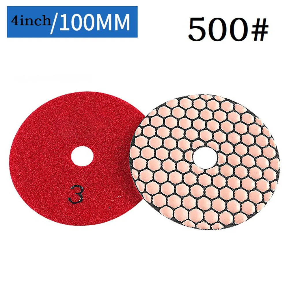 1pc 4inch Diamond Dry Polissing Pad for Granite Marble Griding Panding Dism Abrasif Tools Dremel Tool Arestary