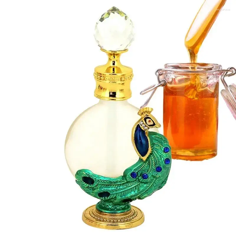 Garrafas de armazenamento pavões de perfume vintage pavões em forma de contêiner perfumado portátil e elegante para homens homens