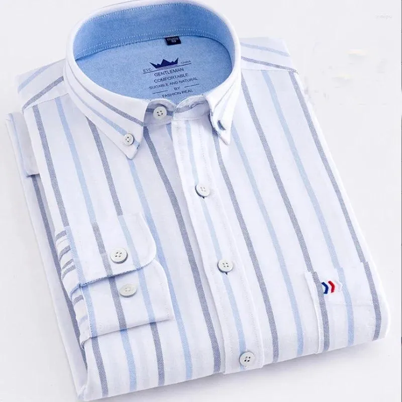 Men's Casual Shirts Spring And Autumn 2024 Cotton Oxford Spinning Long Sleeve Iron Free Shirt Luxurious Slim China Business