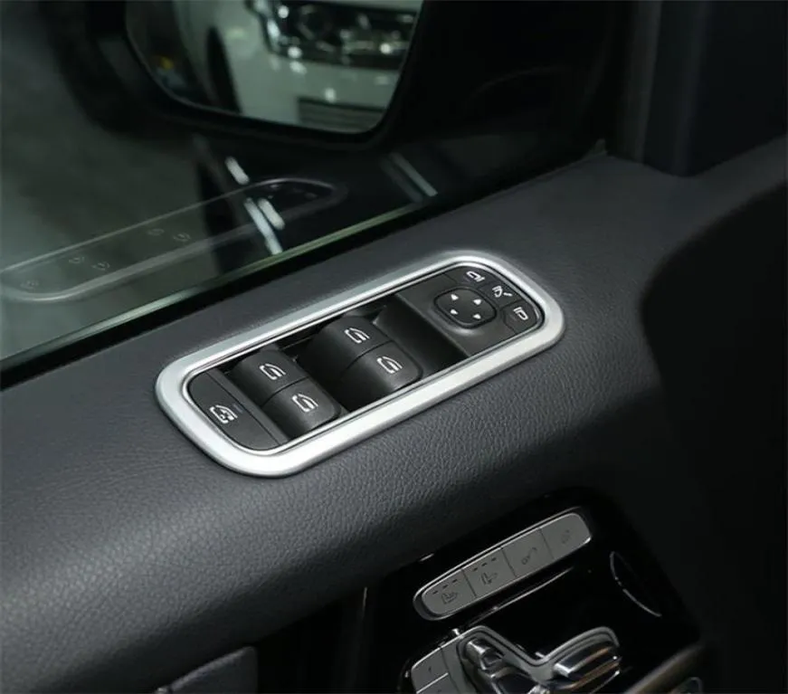 Araba Cam Kaldırma Düğmeleri Çerçeve Dekoratif Çıkartmalar Trim Mercedes Benz G Sınıf G63 2019 2020 İç Accessories3468152