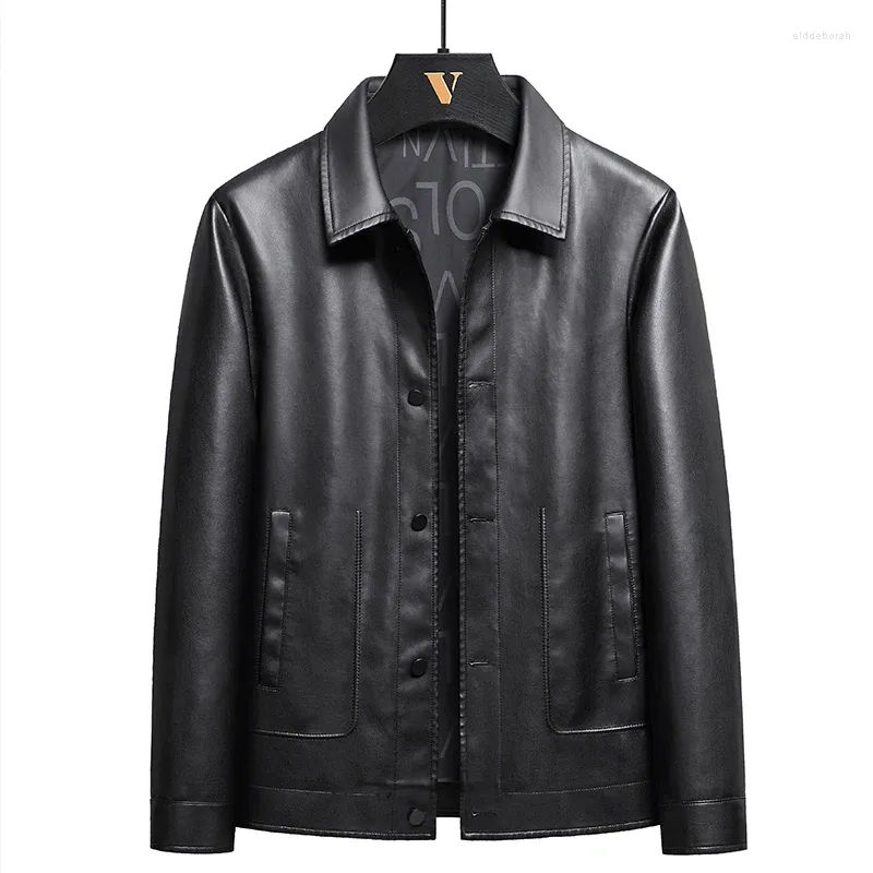 Vestes masculines 2024 Menside Business Fashion Casual Spring Troproping Leather Leather Automne Breathable Conforth Motorcycle Jacket