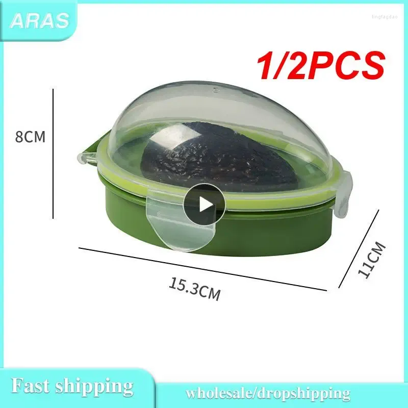 Bouteilles de rangement 1 / 2pcs Box Avocado Storage Fruit Réfrigérateur Veilleur Salade Crisper Récipient Saver Fridge Conteners