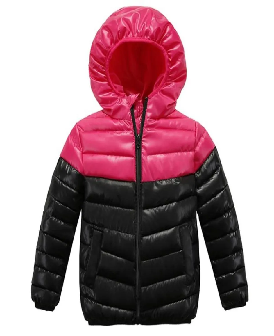 Rose Red Baby Girls Winter Coats Jacket Kids Zipper Jackets pojkar Tjock Winter Jacka Högkvalitativ pojke Winter Coat Kids kläder8382964