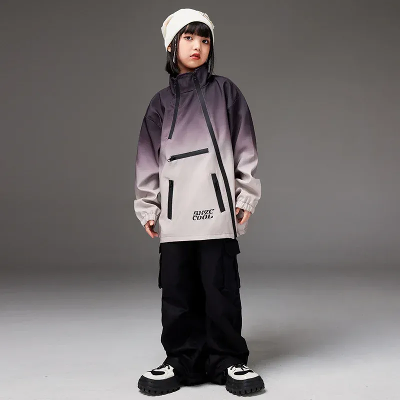 Kids Hip Hop Street Dance Vêtements Gradient Topleneck Top Pantal