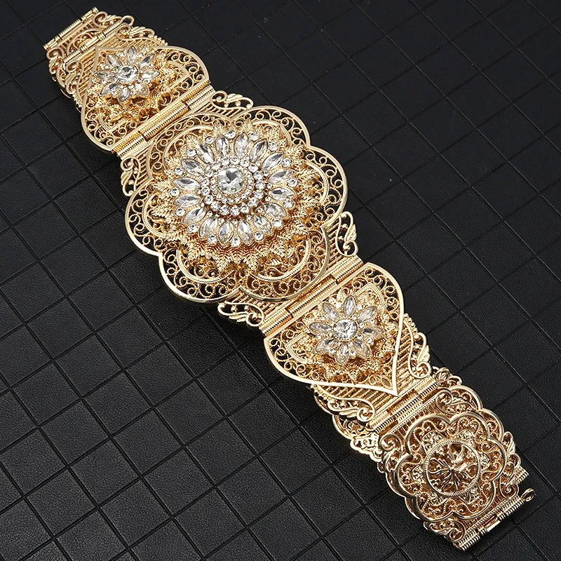 Save Big on Bulk Bridal Crystal Belt Moroccan Kaftan Style Belt: Women's  Round Crystal Embellished Ethnic Waist Chain For Bridal Or Special Occasion 