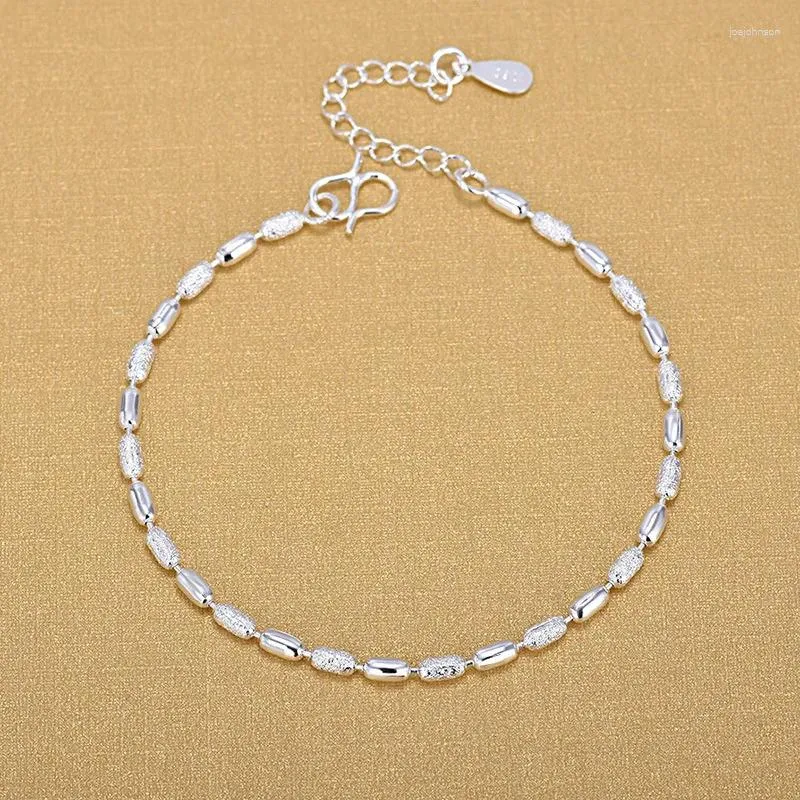 Braccialetti di fascino 925 Bracciale perle ovale placcata in argento per donne Bangle di gioielleria da sposa SL018