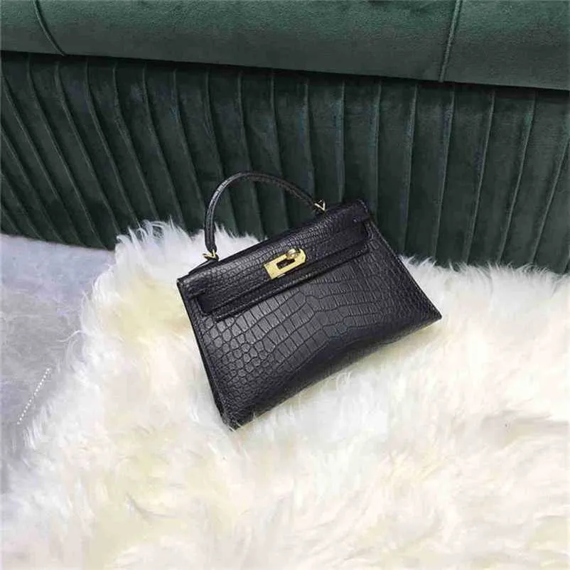 Handbag Crocodile Leather 7A Quality Genuine Handswen Bags Sewn 20cm real matte womenqqHMR8