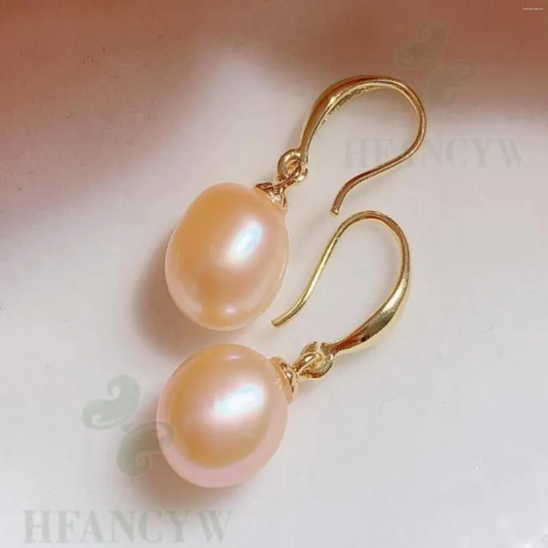 Dangle Earrings Pink Baroque Pearl Earring 18k Ear Drop Hook Classic Mesmerizing Jewelry Luxury Cultured Party Real Women Accessories