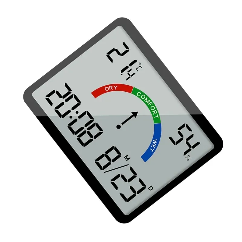 Digital Wall Clock Large Display, Date & Temperature Humidity Sensing Perfect for Home and Office Use Battery Operated