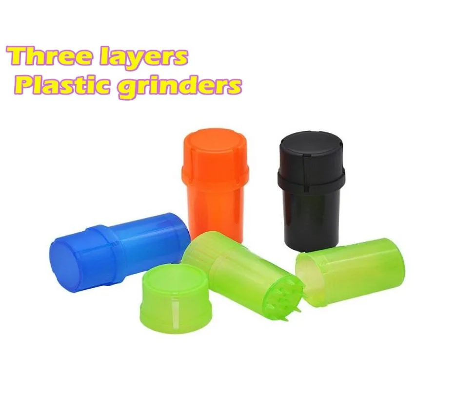 Plastik Tütün Bitki Baharat Öğütücü Kırıcı Sigara İçiyor 47mm Çapı 3 Parçalar Grinders Duman Accessories7492430