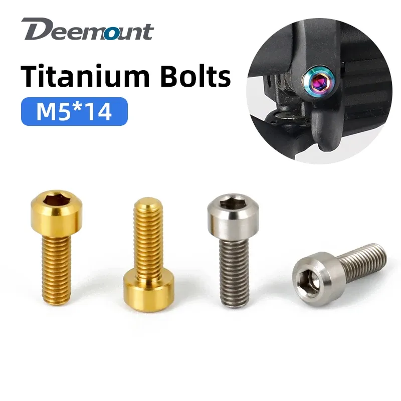 M5X14mm Titanyum MTB Yol Bisikleti Başparmak Değiştirici için Sabit Cıvatalar M4 Altı Hex Socket Ti Fren Kolu Vidaları Defence Bisiklet Aksesuarları