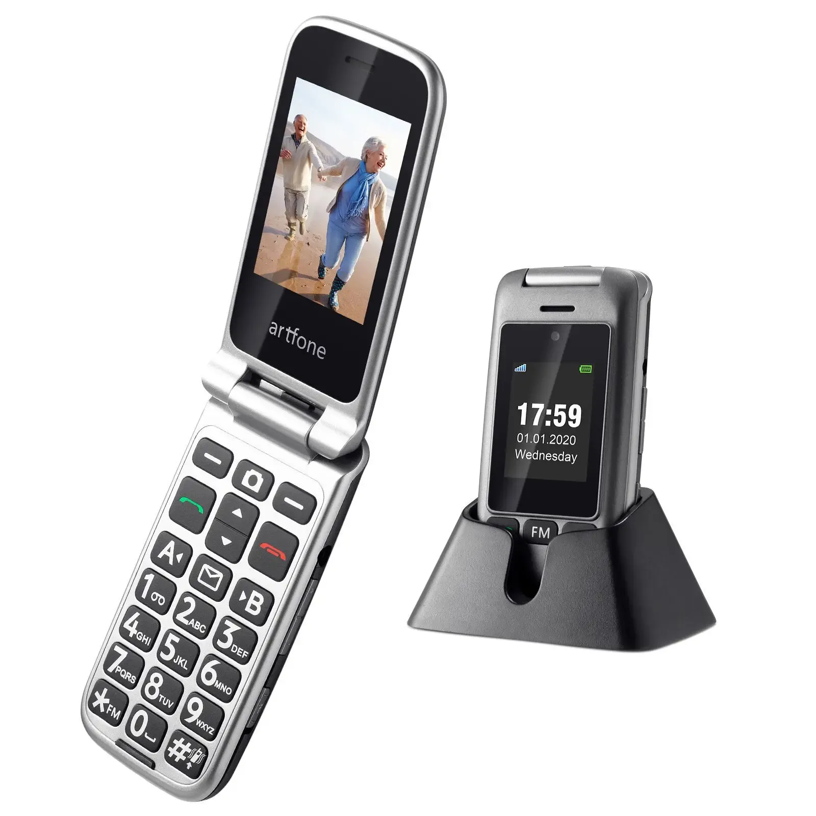 DHgate.com:WCDMA 3G Flip Mobile Phone Artfone G6 For Elderly Big Rubber ...