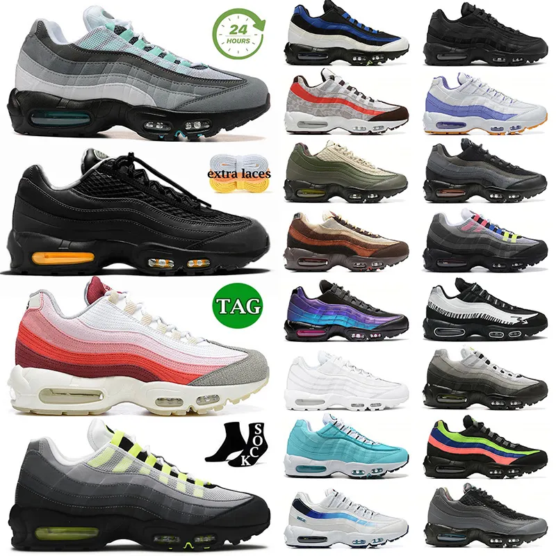 Męskie 95 Buty do biegania Klasyczne OG 95S Sport Outdoor Hyper Turquoise Triple Black Biała Anatomia szkicu Neon Burze Chciwe projektantowi trampki Rozmiar 12