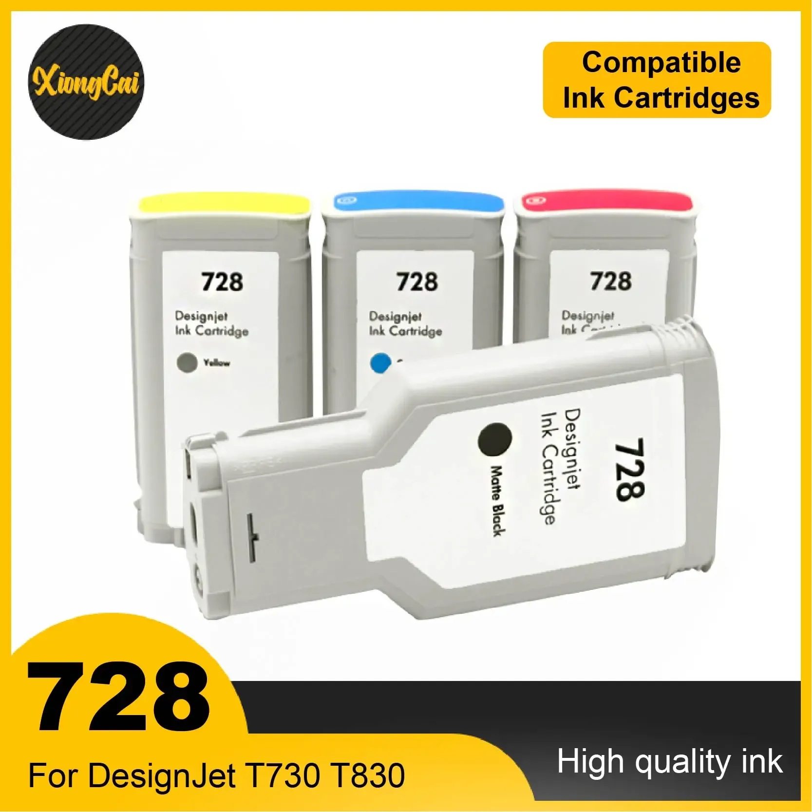 Pour HP 728 728xl Cartouche à encre compatible avec l'encre complète F9J68A F9J67A F9J66A pour HP Designjet T730 T830