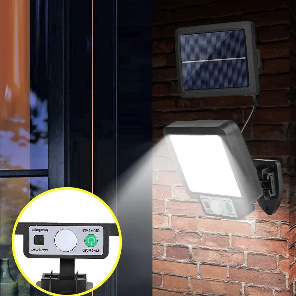 Outdoor Street Lighting Modern Fixture Solar LED/COB Lights with Remote Control Motion-Sensor Human Body Infrared Porch Lamp