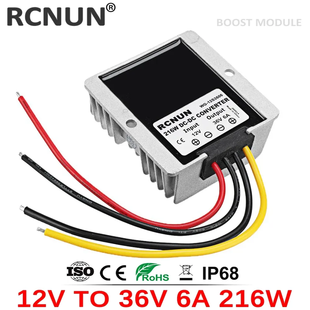 Rcnun boost converter 12V tot 36V 5A 6A DC/DC-spanningsregelaar 12V-36V Booster Module CAR BOOT ZONDAGVOERVOER