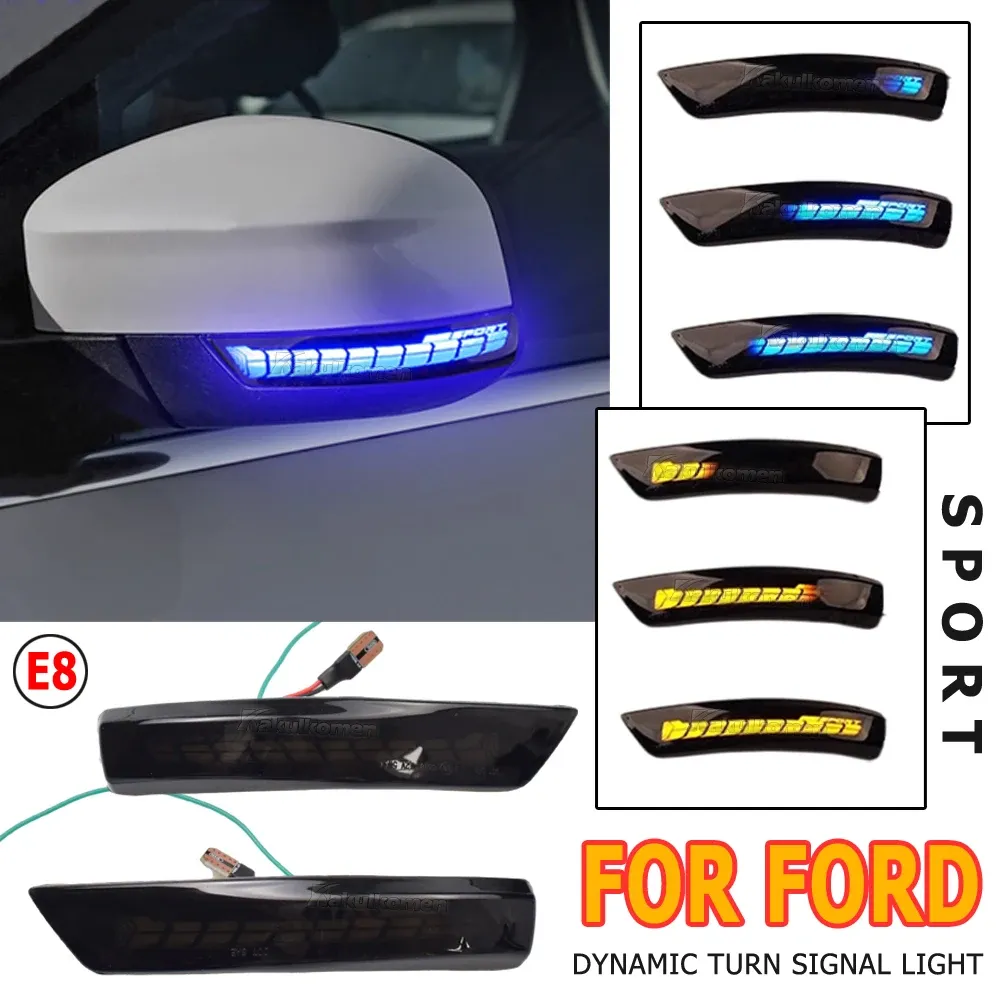 Dynamische draai Signaallicht LED -zijvleugel achteruitkijk spiegelindicator knipper Repeater Licht voor Ford Focus 2 Mk2 3 Mk3 Mondeo 4 Mk4