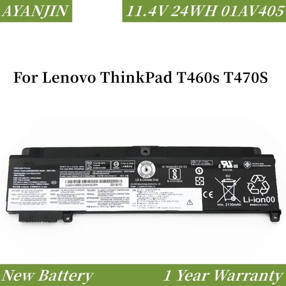 Baterias T460S T470S Bateria de laptop para Lenovo ThinkPad Substitua 24WH 01AV405 01AV406 01AV408 SB10J79002 SB10J79003 SB10J79004