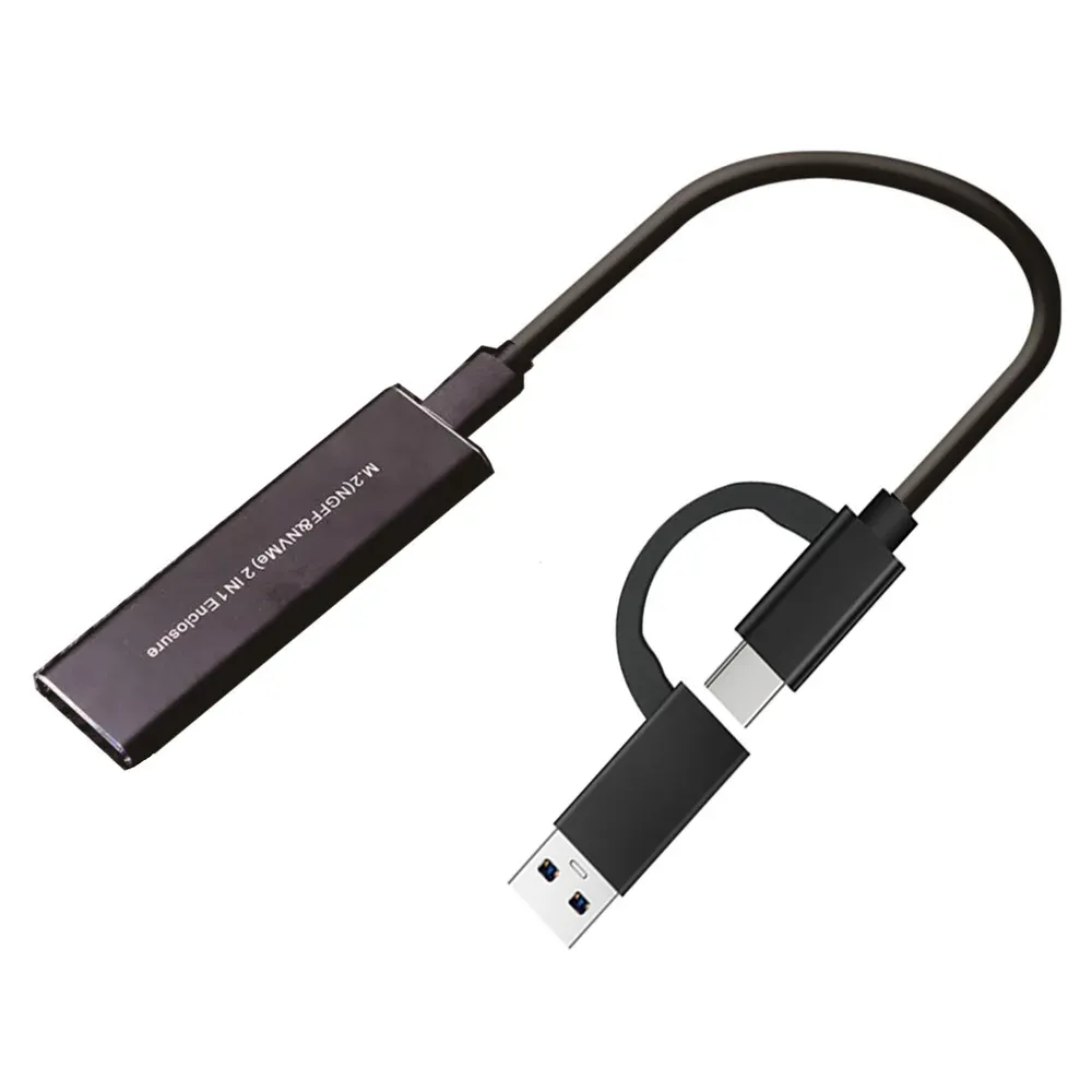 Корпус M.2 NVME SSD TO USB 3,1 Случай 10 Гбит / с двойной протокол M2 NVME Box PCIE NGFF SATA M2 NVME Адаптер корпуса с кабелем OTG для M2 SSD