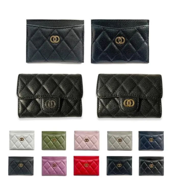 Den nya korthållaren Purses Designer Plånböcker Luxury Key Pouch Caviar Lambskin Leather Womens Men Coin Purse Mens Wallet Key Ring Cardholder With Serie Number9800033