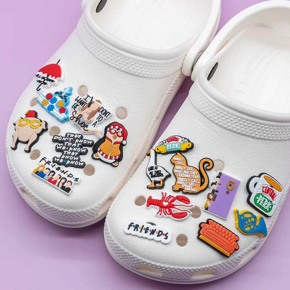 Cute Old Friends Shoe Charms PVC Clog Decorations for Women