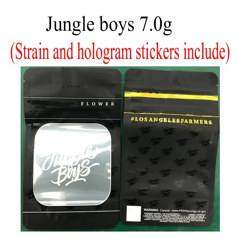 3.5g 7.0g OZ 1 Pound white Jungle Boys Packaging Smell Proof Bags Child Resistant Jungleboys Stand Up Pouch for Dry Herb Flowers