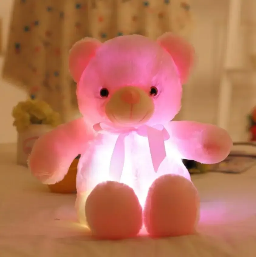 Ours brillant lumineux 30 cm CRÉATIVE LED LED COLORFURE PEPED PLUSH TOY TOUEL ANIFE