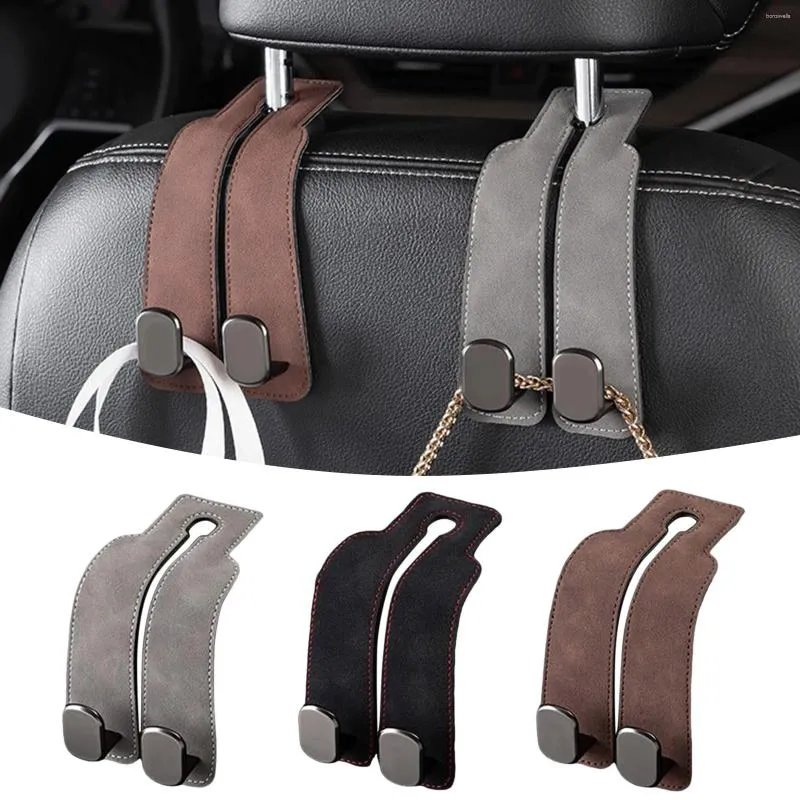 Hooks Car Tools Metal Hook Hanger Seat Back Double Customized Suede For Vehicle Accessories Interior