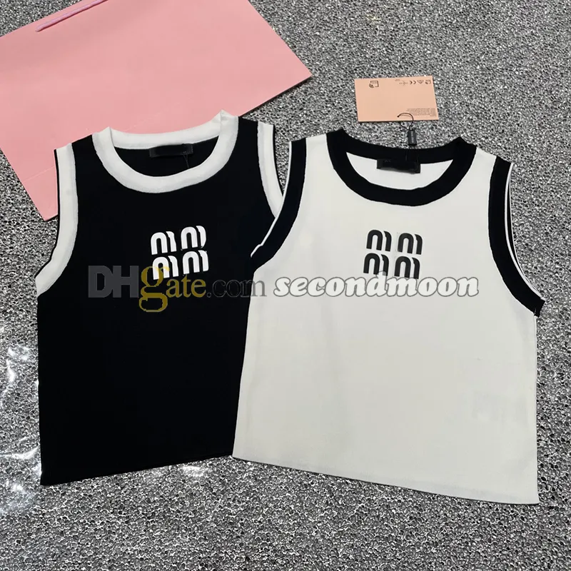 Summer Breathable Sport Top Letter Print Tanks Tops Women Crew Neck Vest Contrast Color Vests