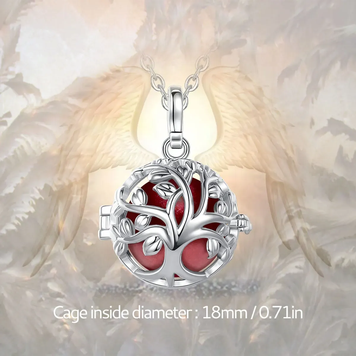 Eudora 18 -миллиметровое гармония Ball Tree of Life Ожерелье беременность Чиме Бола Ангел Ангел Англ