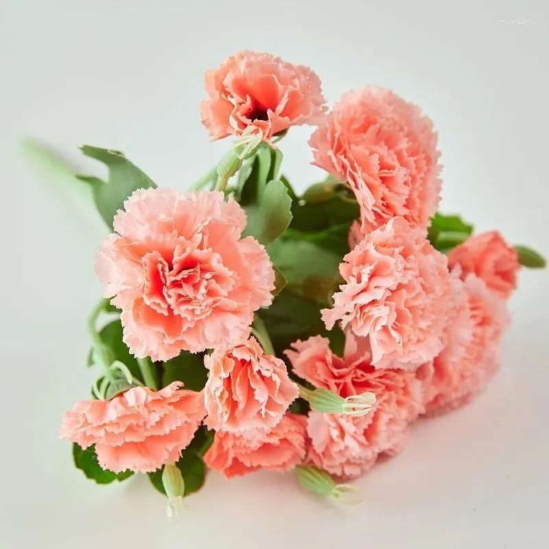 Dekorativa blommor 10 huvuden Spring Carnation Artificial for Home Decor Fresh and Elegant Fabric Mors dag