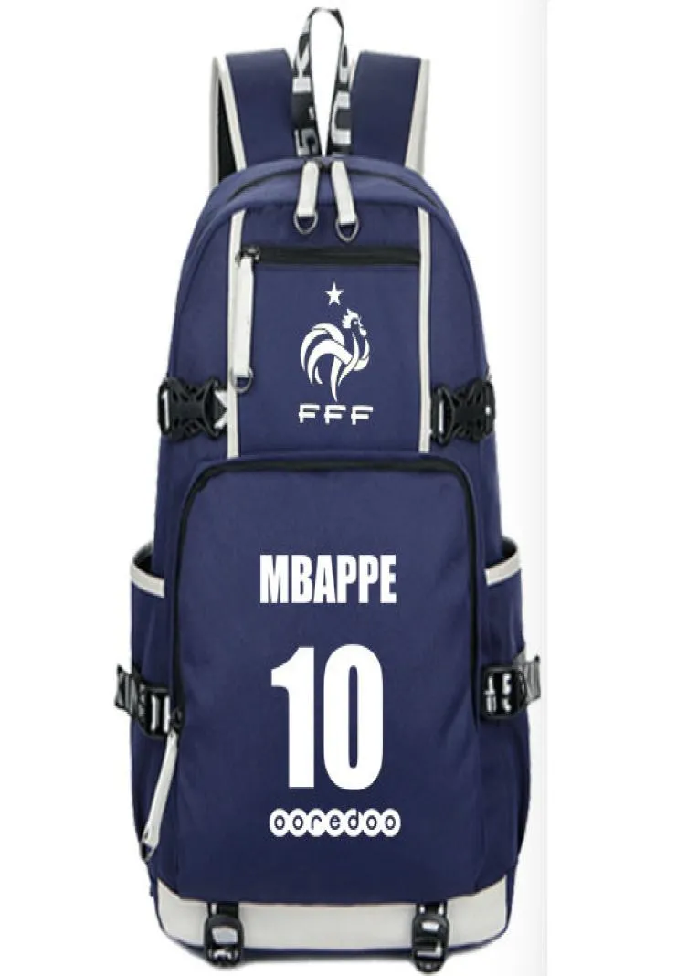 Kylian Mbappe Sırt Çantası Fransa Oyuncu Günü Pack Futbol Yıldız Okulu Çanta Packsack Kalite Sırtı Spor Schoolbag Outdoor D9463622