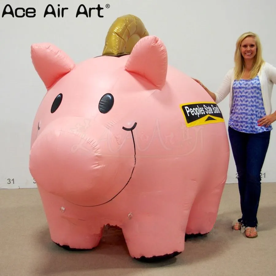 6 ml (20ft) met blazer opblaasbare kleur varken opblaasbare piggy bank met aangepast logo voor gebeurtenis of promotie