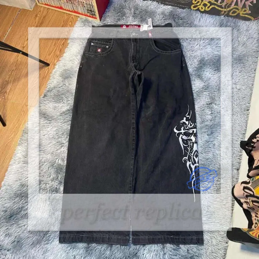 JNCO Jeans Jeans Jeans Jeans JNCO Y2K Hip Hop Cartoon Graphic Print vintage Baggy Black Pants Homens Mulheres Cancia alta calça de perna larga 263