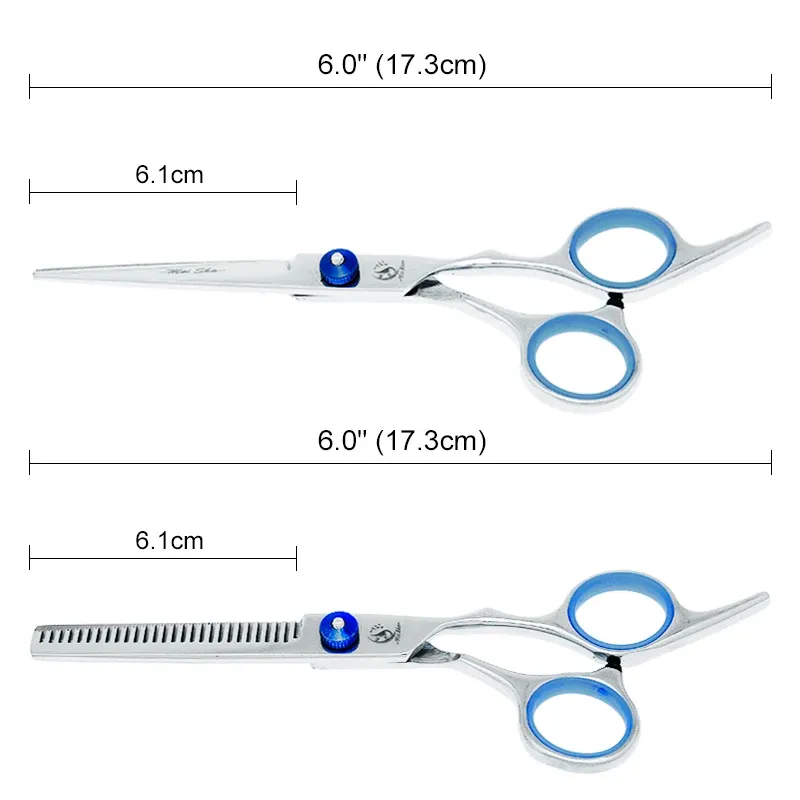 Meisha 6.0 "Professionell Pet Grooming Scissors Set rak krökta sax Cat Dog Cutting Thunning Tesoura för Groomer B0002a