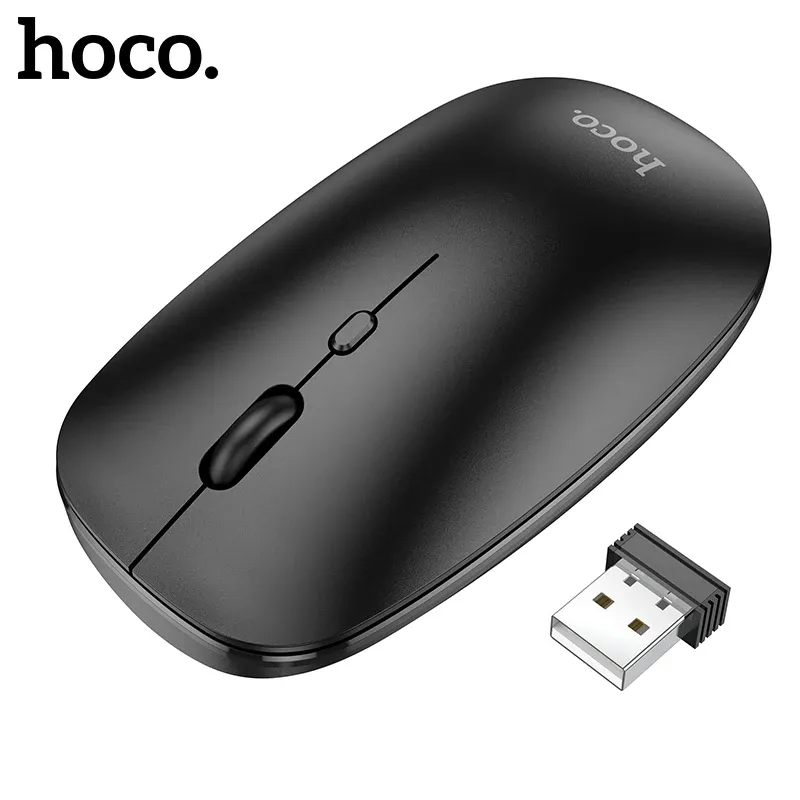 Combos Hoco Business Wireless Mouse Silencieux 2.4 Bluetooth 5.0 Double canal 8001600 DPI Souris optique avec récepteur USB pour ordinateur portable PC