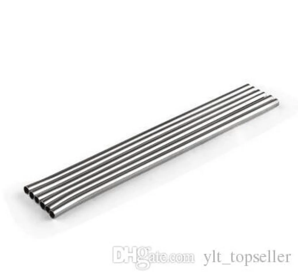 100pcs paslanmaz çelik saman çelik içme samanları 8 5 yeniden kullanılabilir eko metal içme saman bar içecekleri temizleme fırçası DHL 1879351