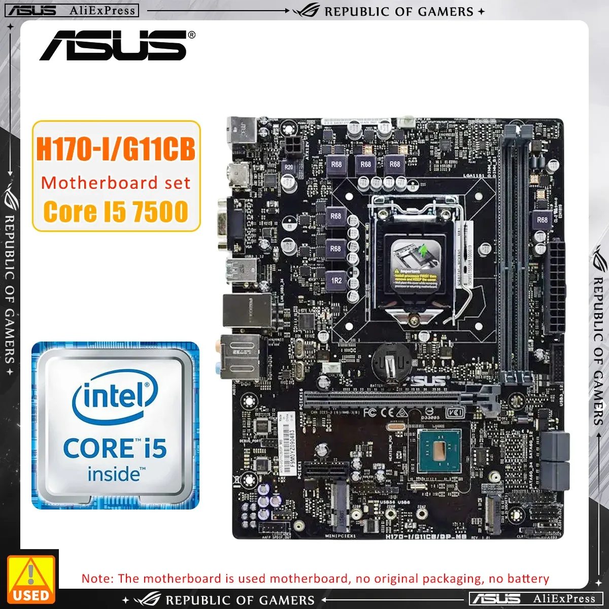 Madri ASUS H170I/G11CB +I5 7500 CPU LGA 1151 Kit di scheda madre DDR4x2 32GB Intel H170 Motherboard USB3.0 Micro ATX