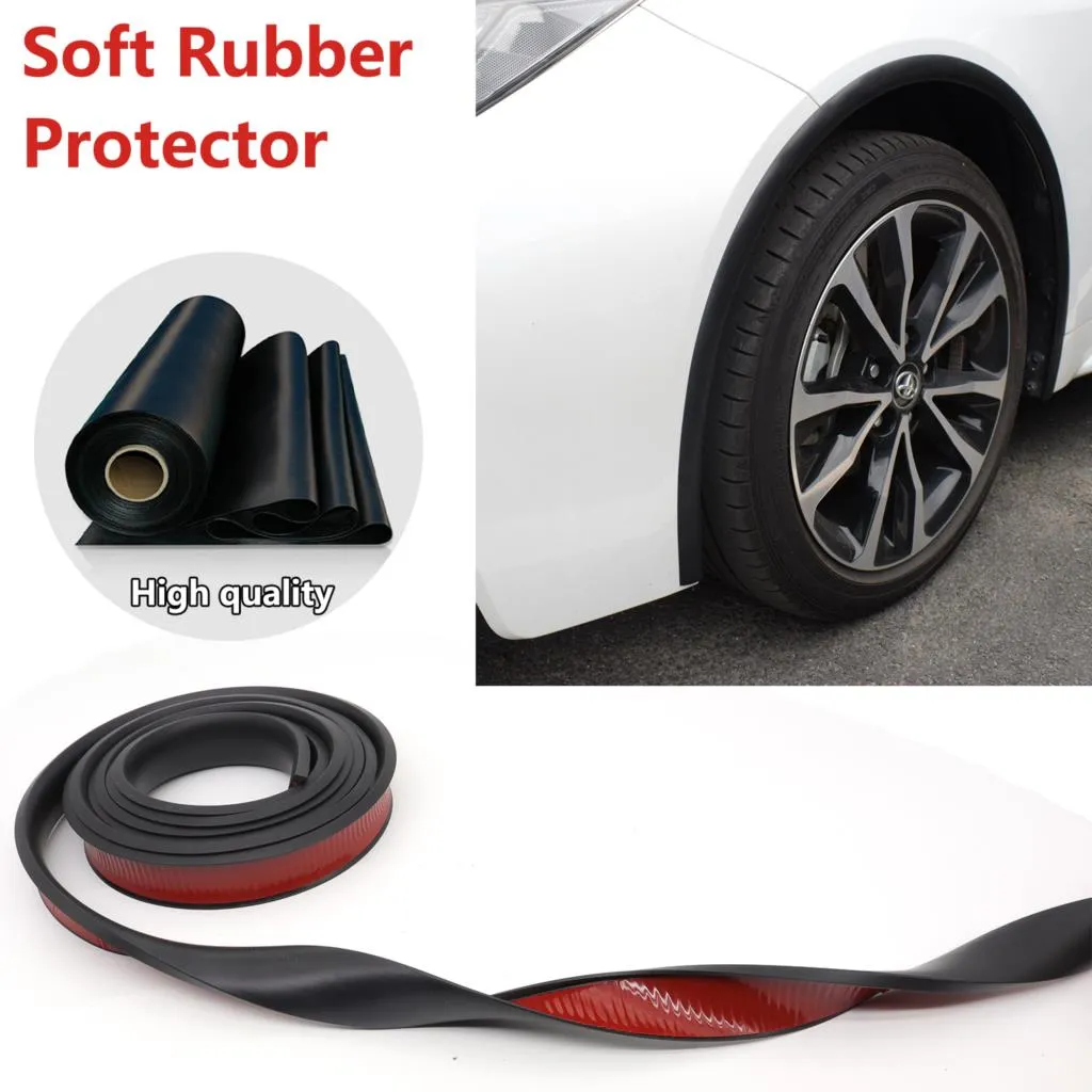 10ft bilbilar Fender Fares Arch Wheel Eyebrow Lip Protector Gummi Gjutning Trim Tätningsremsa för Ford VW Audi BMW Anti Scratch