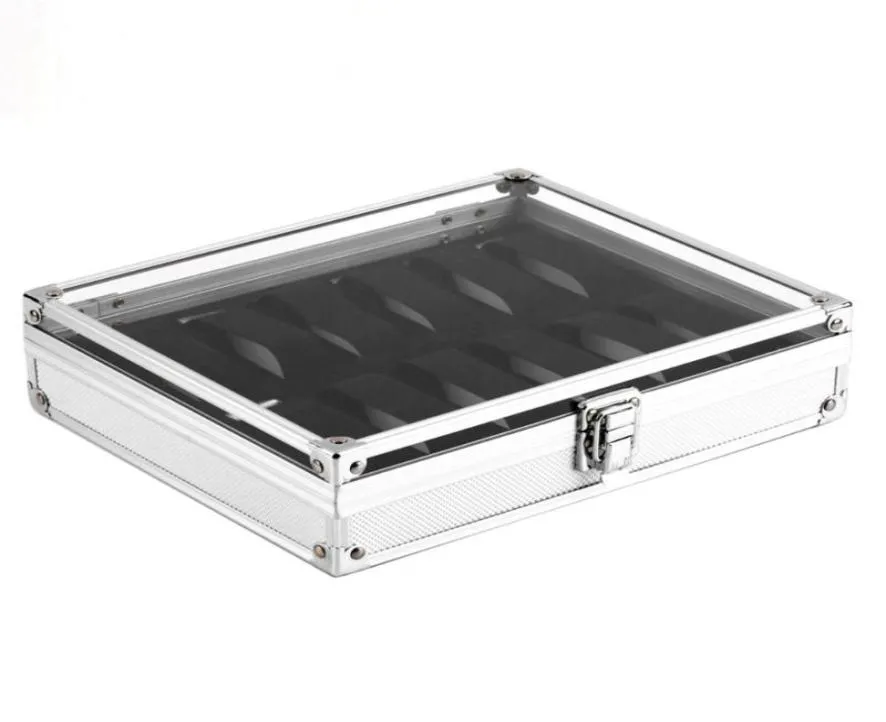 Obserwuj pudełka skrzynki 12 Grids Metal Box Case Wyświetlacz Kolekcja Kolekcja Organizatora przechowywania Caja RelOJ Caixa de Relogios1467393