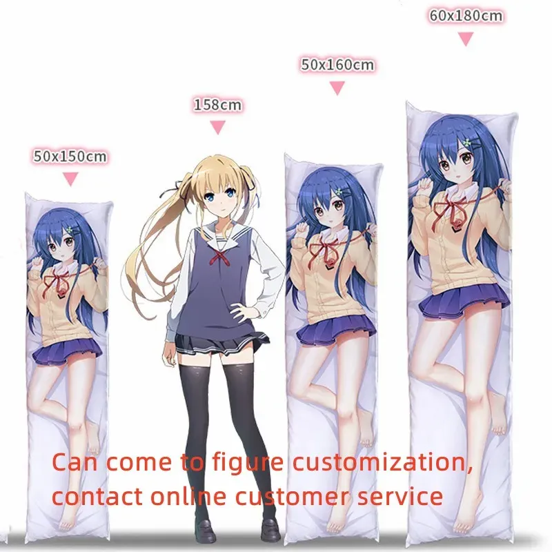 Dakimakura Anime Pillow Case Case Makise Kurisu Двусторонний отпечаток на жизненном размере подарки для тела можно настроить