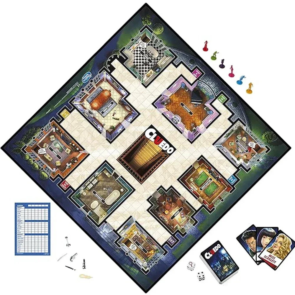 Hasbro Cluedo Classic Detective Raciocínio Misterário Board Game2-6 Players Divertido Family Game English Edition