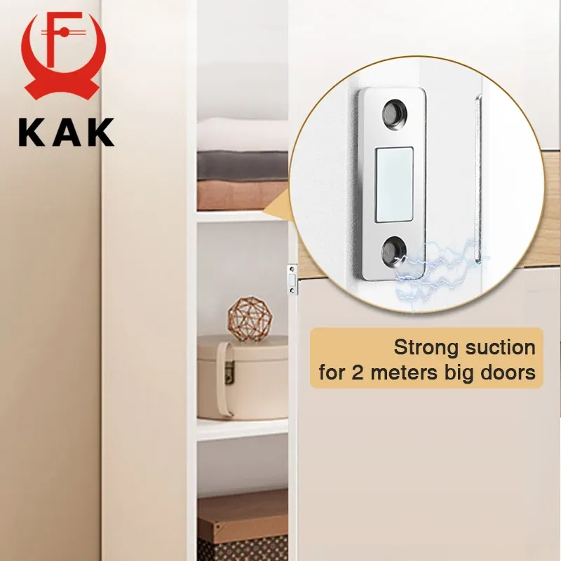 Kak 5st Magnetic Cabinet Catches Invisible Non-Punch Door Stop Door Catch Silver Black Gold Bronze Gliding Door Lock Hardware