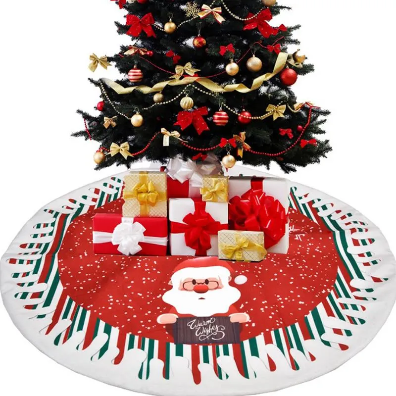 78cm Merry Christmas Tree Skirt Apron Floor Carpet Mat Christmas Tree Cover Xmas Festival Home Living Room Decoration