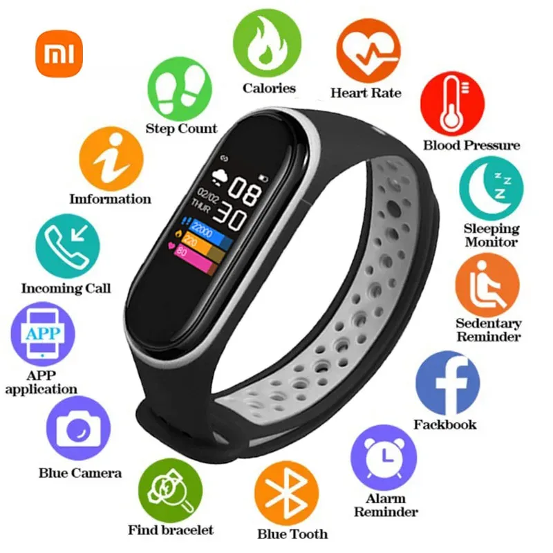 Armband xiaomi band m6 tittar på män kvinnors smartwatch hjärtfrekvens blod syre sömn tracker sport vattentät armband fitness armband