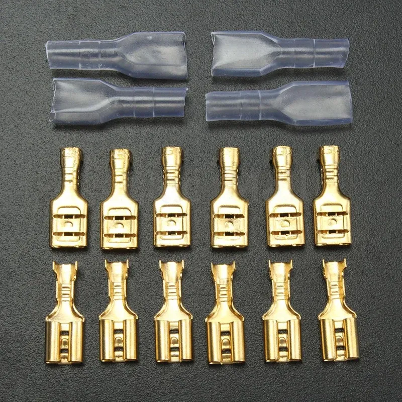 100 pezzi da 2,8 mm da 4,8 mm da 6,3 mm molla molla per campata fredda Connector Connettore di cavo elettrico Connector Set