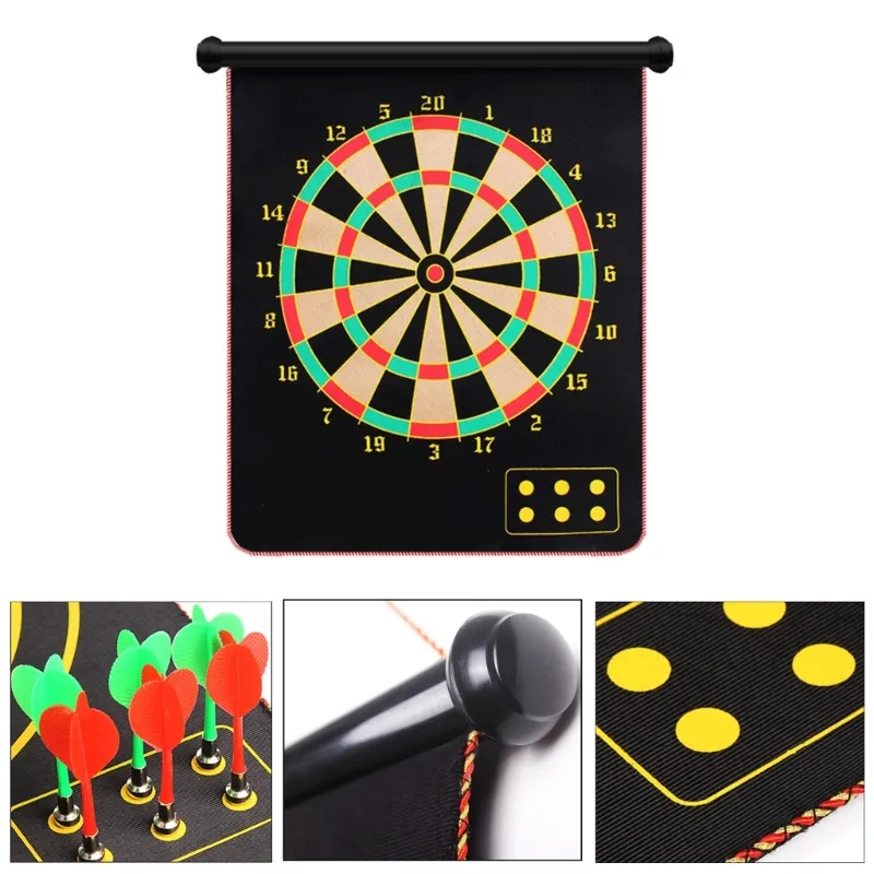 Double-Sided Roll-up Dart Board Set Dart Board Magnet Dart Board Game Kid Adult Dart With Darts Dropshipping