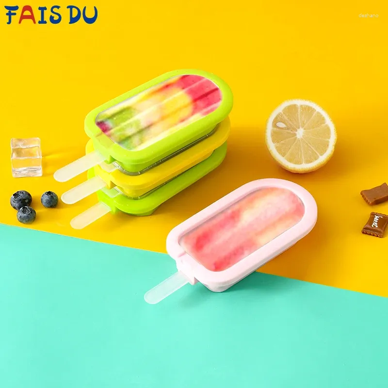 Formy do pieczenia fais du w stosie lody formy wielokrotnego użytku silikonowe formy popsicle z pokrywką i drążeniem DOCOMADE Party Cube Narzędzia kuchenne