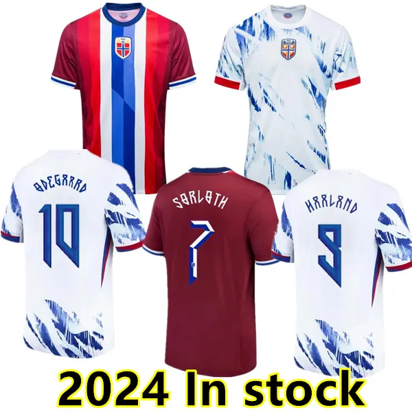 Noorwegen 2024 2025 voetbalshirt Haaland Odegaard Strand Larsen Sorloth Berg Ajer Nusa Bobb Ostigard Vetlessen Thorstvedt 24 25 Nationaal Team voetbalshirt