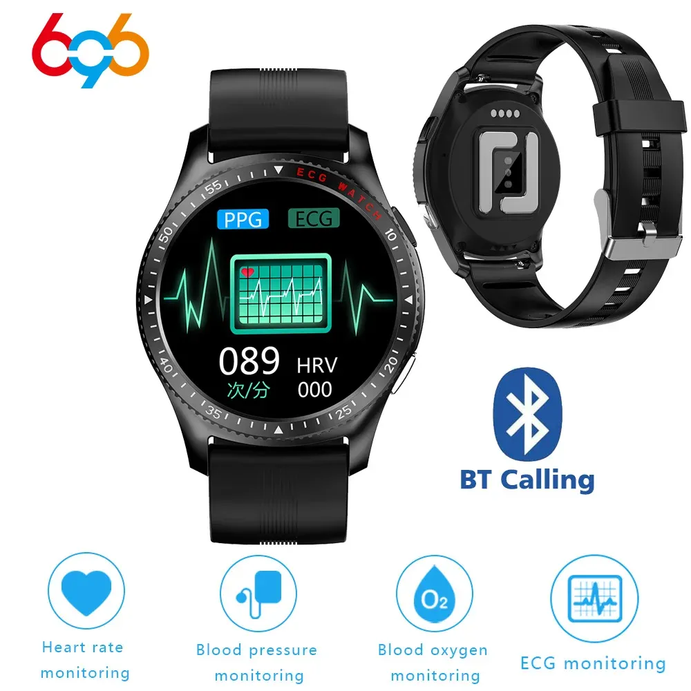 Saatler EKG PPG Smartwatch 2021 BT Telefon İzle Ti Chip Band Kalp Hızı Spo2 Monitör Akıllı İzleme Kablosuz Elektrot Bilekliği PK N58
